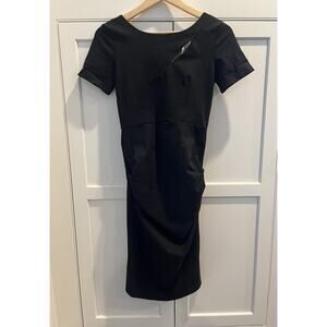 Metisu Designer Maternity Dress Size Small Womens Solid Black
